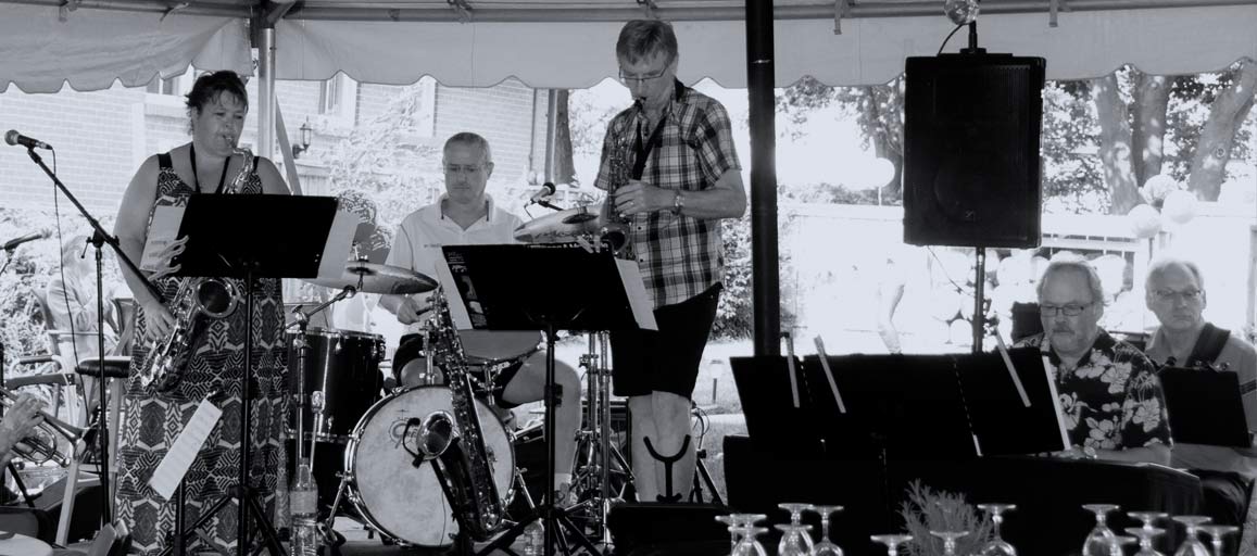 Lori Martin performing with jazz ensemble